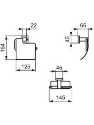 Держатель для туалетной бумаги Ideal Standard IOM Square с крышкой, с крепежом, хром E2191AA