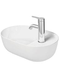 Раковина Duravit Luv 420х270 шлифованная, белая матовая, выпуск с керамической крышкой 0381422600