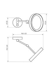 Migliore Complementi Зеркало оптическое с подсветкой d22хh22x42 см (3Х) бронза ML.COM-50.336.BR