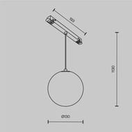 Трековый подвесной светильник Maytoni Luna (Луна) TR039-4-5W3K-WW-DS Exility 2700-6000K 5Вт 360° Dim Smart, IP20, черный