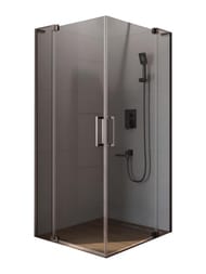 Душевой уголок CEZARES SLIDER (700-800х800-900х1950) стекло серое/профиль оружейная сталь — миниатюра 1