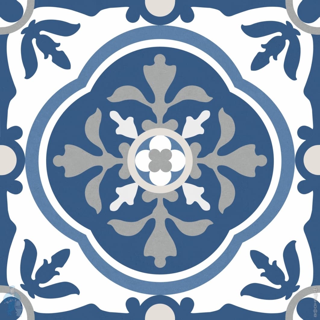 Брюгге 3д тип 1 керамогранит синий узор 40х40