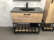 Тумба COMFORTY Бредфорд-90 (910х870х470) напольная, с раковиной, дуб темный 00004148003