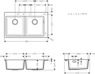 ����� �� ������� Hansgrohe S51 43316380 (880�500) �������, �����.��� ����., ����� �����