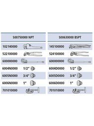 Комплект ручной резьбонарезной Super Ego SANI KIT с головками BSPT R до 1",  S00630000