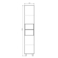 Шкаф-колонна COMFORTY Верона-35 (350х1600х320) подвесной, дуб белый00004137140