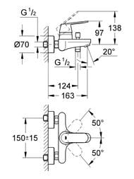 ��������� Grohe EuroSmart Cosmopolitan 32831000 ��� ����� ������������� �����, ����� ��� ����� 1/2