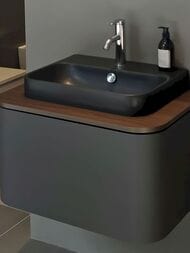 Раковина DURAVIT HAPPY D.2 PLUS 500х400 шлифованная, накладная, антрацит матовый 2360501300