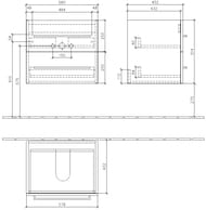Тумба под раковину Villeroy & Boch Avento (580х452х514) 2 ящика, белое стекло A88900B4