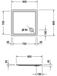 ������ ��������� Duravit Starck 800�800 � �������������� ��������� 720114000000001
