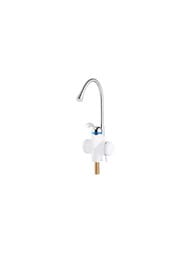 Кран-водонагреватель Unipump BEF-001-02 проточный, 3 кВт, дисплей, гибкий излив, белый/хром 88402 — миниатюра 1