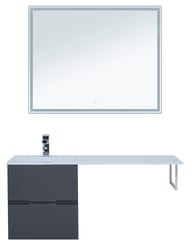 Тумба с раковиной Aquanet Алвита 120 L (1200х526х480) левая, подвесная, 2 ящ., серый антрацит 243777