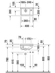 ���������� DURAVIT STARCK 3 400�260�165 ��������� ��� ��������� ������, ������� 0751400000