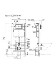 ����������� �eramicanova Balance 500�1125 � ������� ����� Square,�����������,������ ���. CN121002MB