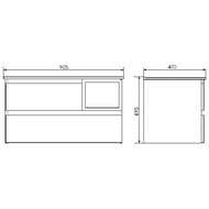 Тумба COMFORTY Турин-90L (905х495х470) подвесная, с раковиной, дуб бежевый 00004137135