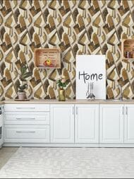 Обои виниловые на флизелине Grandeco Flora R114124 (1,06х10,05) геометрия, коричневые (рул.)