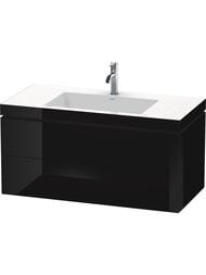 Тумба с умывальником Duravit L-Cube 1000х500х480 2 ящика, 1 отв. под смес.,черный лак LC6928O4040 — миниатюра 1