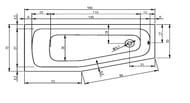 Ванна акриловая RIHO AMALFI RIGHT 160х70, асимметричная, правая (установка в левый угол)