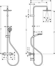 Душевая система Hansgrohe Vernis Blend 26089000 1jet термостат, EcoSmart, верхний и ручной душ, хром