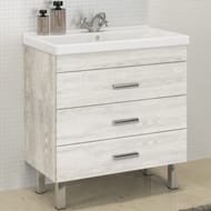 Тумба COMFORTY Никосия-80П (800х860х450) напольная, с раковиной, дуб белый 00004142204