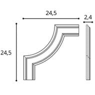 Угловой элемент Orac Decor P101A (245х245х24) белый (шт.)