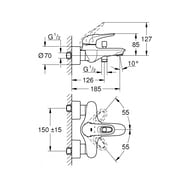 Уценка! Смеситель Grohe EuroStyle 33591003 для ванны/душа, фиксированный излив, хром