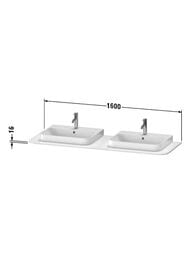 ���������� Duravit Happy D.2 Plus 1600�550�16 2 ������, ����� ����� ������� HP032HB3636