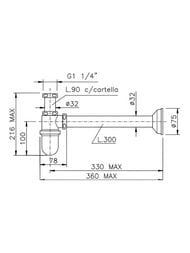 Сифон Nicolazzi 5568BGO для раковины, цвет: золото