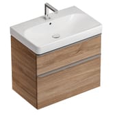Geberit Smyle Square Тумба с раковиной 75 см, цвет пекан + Зеркальный шкаф, подсветка 529.353.JR.7
