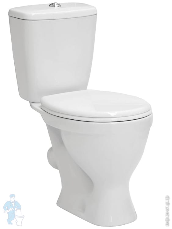 Унитаз компакт Санита ЭТАЛОН Люкс (755х360х612) косой выпуск, подвод ...