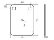 ������� Silver Mirrors Pallada-2 (685�915) ���������,��������� �����������, �������� LED-00002339