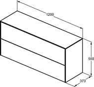 Тумба под раковину Ideal Standard CONCA 1200x373x550 2 ящика внешн , св.орех, со столешницей T4330Y6 — изображение 5