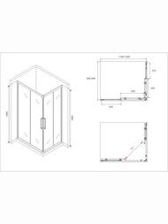 Душевой уголок ABBER Schwarzer Diamant AG02129MH (1200x900x1950) прямоуг., стекло 6мм матовое/хром — изображение 5