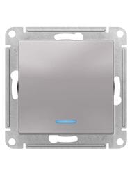 Выключатель Systeme Electric ATLASDESIGN 1-клавишный с подсв. схема 1а 10АХ алюминий ATN000313