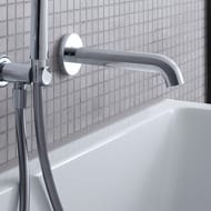Излив Duravit C.1 для ванны 205 мм, накладка круг, хром C15240010010