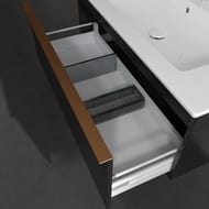 Тумба под раковину Villeroy & Boch VENTICELLO A935 05 PD (953х420х502) 1 ящик, черный, ручки медь
