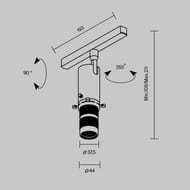 Трековый светильник Maytoni Gala (Гала) TR108-2-10W4K-B Exility 4000K 10Вт 20°-35°, IP20, черный
