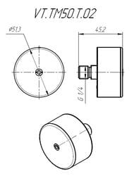 �������� Valtec, 0-10 ���, 1/4", D50��, ������ ����������� (����������),  VT.TM50.T.02