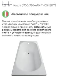 ����� ��������� toHit Kastra (1700x750x470) ���������, �����, ��� ������� � �����.������ TH05-121775