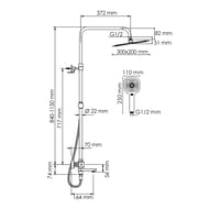 Душевая система WasserKRAFT A199.069.065.010.CH Thermo термостат, верхний и ручной душ, хром — миниатюра 7