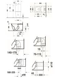 Унитаз-компакт Duravit Viu 350х650х900 безободковый, покрытие WonderGliss 21910900001+09420000051