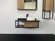 Тумба COMFORTY Лиссабон-95 (945х390х520) подвесная, столеш,. раковина, дуб темный 00-00006558