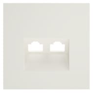 Накладка для розетки компьютерной двойной RJ45+RJ45 кат.6 Voltum S70 VLS001413, хлопок