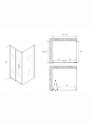 Душевой уголок ABBER Sonnenstrand AG07100B-S90B (1000х900х1950) стекло 6мм прозрачное/черный