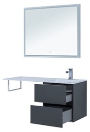 Тумба с раковиной Aquanet Алвита 120 R (1200х526х480) правая, подвесная, 2 ящ, серый антрацит 243776