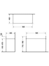 Металлическая консоль для умывальника 100 см DURAVIT VERO хром 0030671000