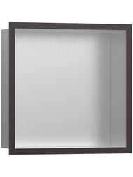 Шкаф-ниша Hansgrohe XtraStoris Individual 56097340 300х300х100 рама шлиф.черный хром/короб шл.сталь