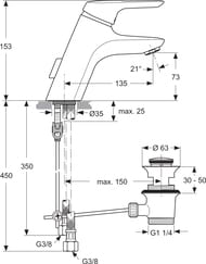 ������!Ideal Standard CERAMIX BLUE ��������� ��� ����������� A5646AA ������������� ����� 135��, ����