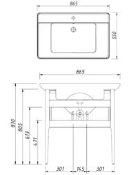 Тумба под раковину Caprigo Джерси 85 concept 865х870х550 цвет: беж лайт 34312-SF023