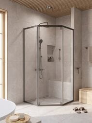 Душевой уголок CEZARES RELAX (1000х1000х2000) RELAX-304-P-1-100-C-GM стекло прозрач./оружейная сталь